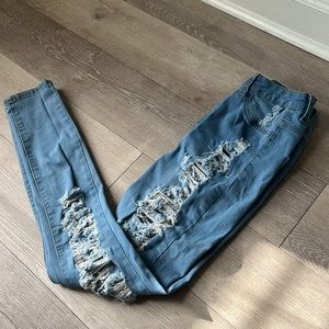 Skinny Leg Ripped Jeans
